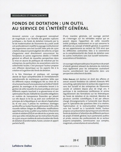 Fonds de dotation : un outil au service de l'intérêt général. Ressources et financements