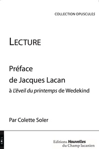 Colette Soler - Lecture - Préface de Jacques Lacan à L'Eveil du printemps de Wedekind.