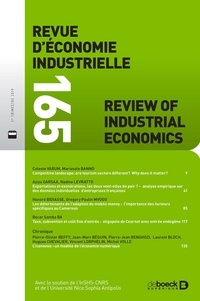 Collect - Revue d'économie industrielle 2019/1 - 165 -  Varia.