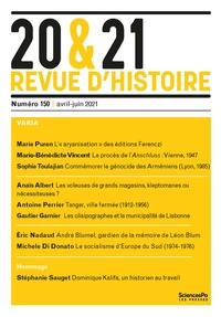  Collectif - 20&21.Revue d'histoire 150 - Varia.