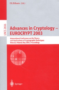  Collectif - Advances in Cryptology - Eurocrypt 2003.