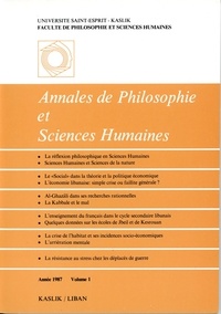  Collectif - Annales De Philosophie Et Sciences Humaines Usek 1987-1988-1989. 3 Volumes.