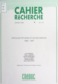 Collectif et  Centre de recherche pour l'étu - Articles d'études et de recherche, 1996-1997.