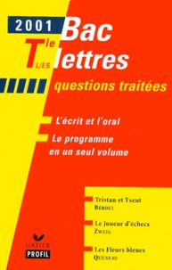  Collectif - Bac Lettres Terminale L/Es : Tristan Et Yseut De Beroul. Le Joueur D'Echecs De Stefan Zweig. Les Fleurs Bleues De Raymond Queneau.