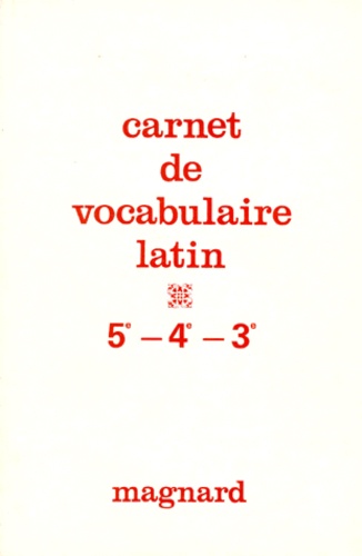  Collectif - Carnet de vocabulaire latin - 5e, 4e, 3.