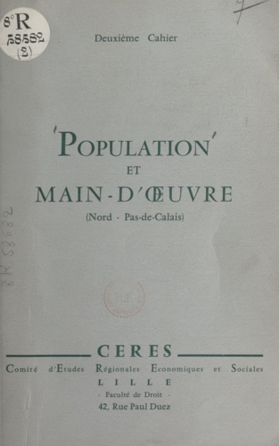 Population et main-d'œuvre dans les départements du Nord et du Pas-de-Calais