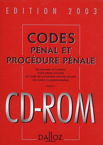  Collectif - Code Penal Et Code De Procedure Penale 2003. Avec 2 Cd-Rom.