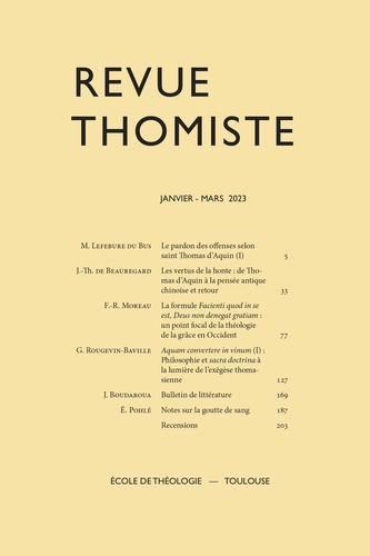 Collectif Collectif - Revue thomiste - N°1/2023.