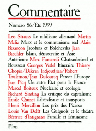  Collectif - COMMENTAIRE N°86 ETE 1999.
