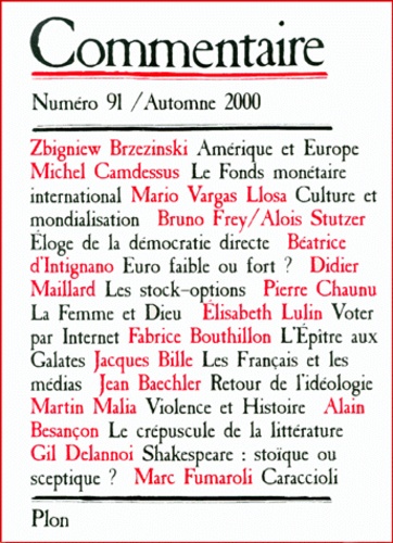  Collectif - Commentaire N° 91 Automne 2000.
