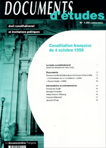  Collectif - Constitution française du 4 octobre 1958.