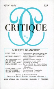  Collectif - Critique Numero 229 Juin 1996 : Maurice Blanchot.