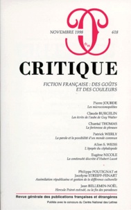  Collectif - Critique Numero 618 Novembre 1998 : Fiction Francaise : Des Gouts Et Des Couleurs.