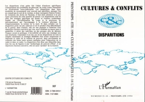  Collectif - Cultures & conflits N° 13-14/1994 : Disparitions.