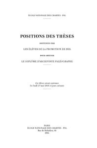Positions des thèses 2024
