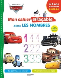  Collectif - Disney - Cars  Mon cahier effaçable -  Je compte et j'écris les nombres (4-6 ans).