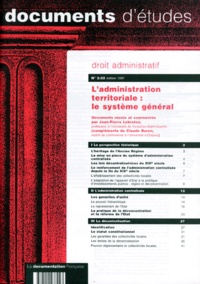  Collectif - Droit Administratif Numero 2.02 1997 : L'Administration Territoriale. Le Systeme General.