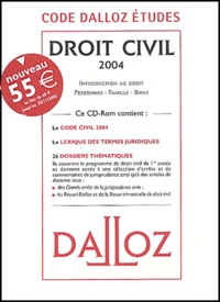  Collectif - Droit civil 2004 - Coffret 2 volumes : Code civil , Lexique des termes juridiques. 1 Cédérom