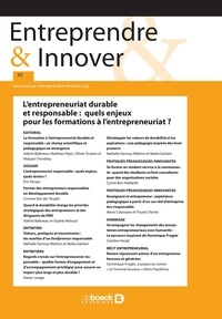  Collectif - Entreprendre & Innover n° 45 - L’entrepreneuriat durable et responsable : quels enjeux pour les formations à l’entrepreneuriat ?.