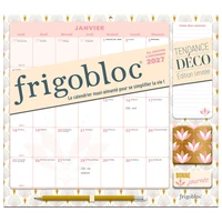 Frigobloc Mensuel 2027 Art Déco - Calendrier organiseur familial (de janv. à déc. 2027)