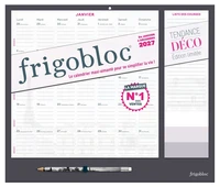 Frigobloc Mensuel 2027 Tendance déco Noir - Calendrier organiseur familial (de janv. à déc. 2027)