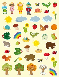 Gommettes illustrées saisons