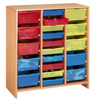 Grands meuble à 20 bacs multicolores