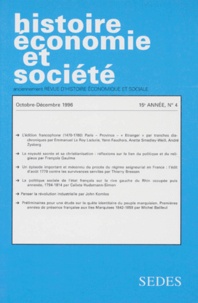  Collectif - Histoire, Economie Et Societe Numero 4 Octobre-Decembre 1996.