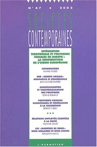Intégration territoriale et politiques sociales en Europe : la construction de l'Union Européenne