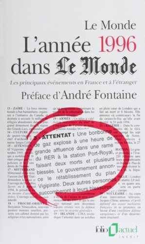 L'année 1996 dans "Le Monde". Les principaux événements en France et à l'étranger