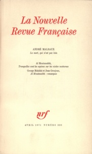  Collectif - La Nouvelle Revue Française N° 220, avril 1971 : .