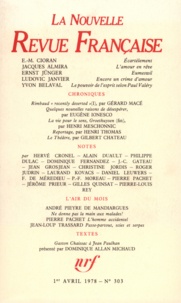  Collectif - La Nouvelle Revue Française N° 303, avril 1978 : .