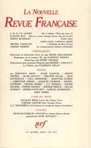  Collectif - La Nouvelle Revue Française N° 315, avril 1979 : .