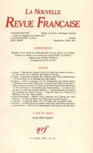 La Nouvelle Revue Française N° 411, avril 1987