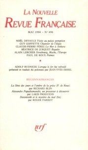  Collectif - La Nouvelle Revue Française N°496, mai 1994 : .