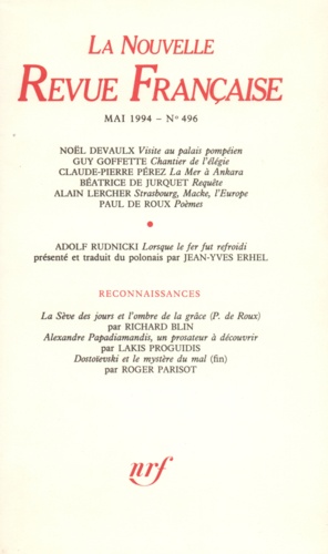 La Nouvelle Revue Française N°496, mai 1994