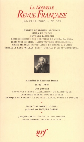 La Nouvelle Revue Française N° 572 (janvier 2005