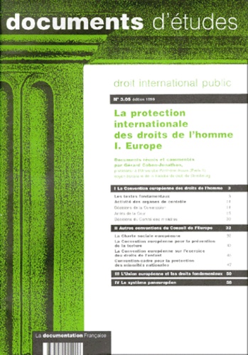  Collectif - LA PROTECTION INTERNATIONALE DES DROITS DE L'HOMME - Tome 1, Europe.