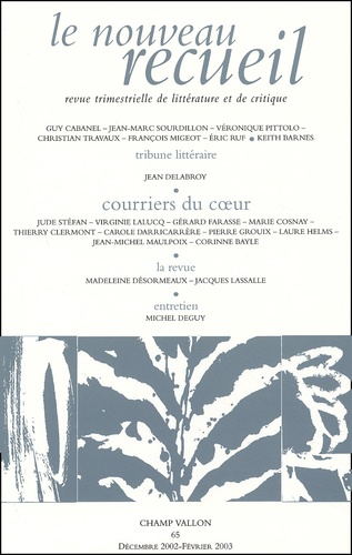  Collectif - Le Nouveau Recueil N° 65 / Decembre 2002-Fevrier 2003.