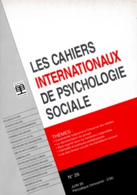 Les Cahiers Internationaux De Psychologie Sociale Numero 26 Juin 1995
