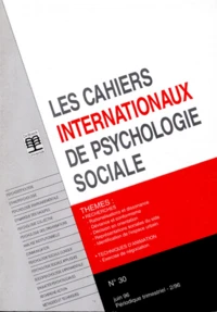 Les Cahiers Internationaux De Psychologie Sociale Numero 30 Juin 1996