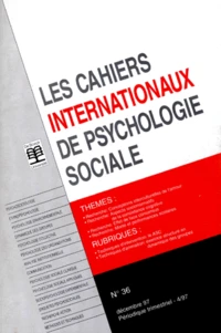 Les Cahiers Internationaux De Psychologie Sociale Numero 36 Decembre 1997