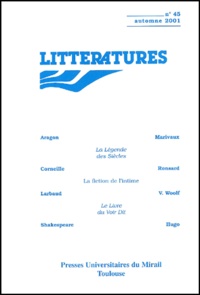  Collectif - Litteratures N° 45 Automne 2001.