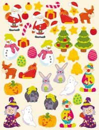 Maxi-gommettes illustrées fêtes