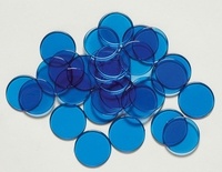  Collectif - Maxi-jetons en plastique bleus.