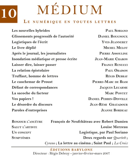 Médium n°10, janvier-mars 2007