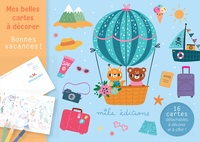  Collectif - Mes belles cartes à décorer - Bonnes vacances ! - 16 cartes détachables à décorer et à offrir !.
