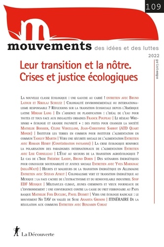 Mouvements n° 109 - Leur transition et la nôtre. Crises et justice écologiques