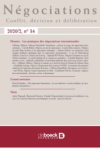 Négociations 2020/2 - 34 - Les pratiques des négociations internationales
