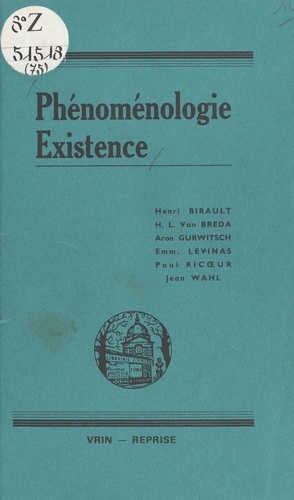 Phénoménologie, existence. Recueil d'études